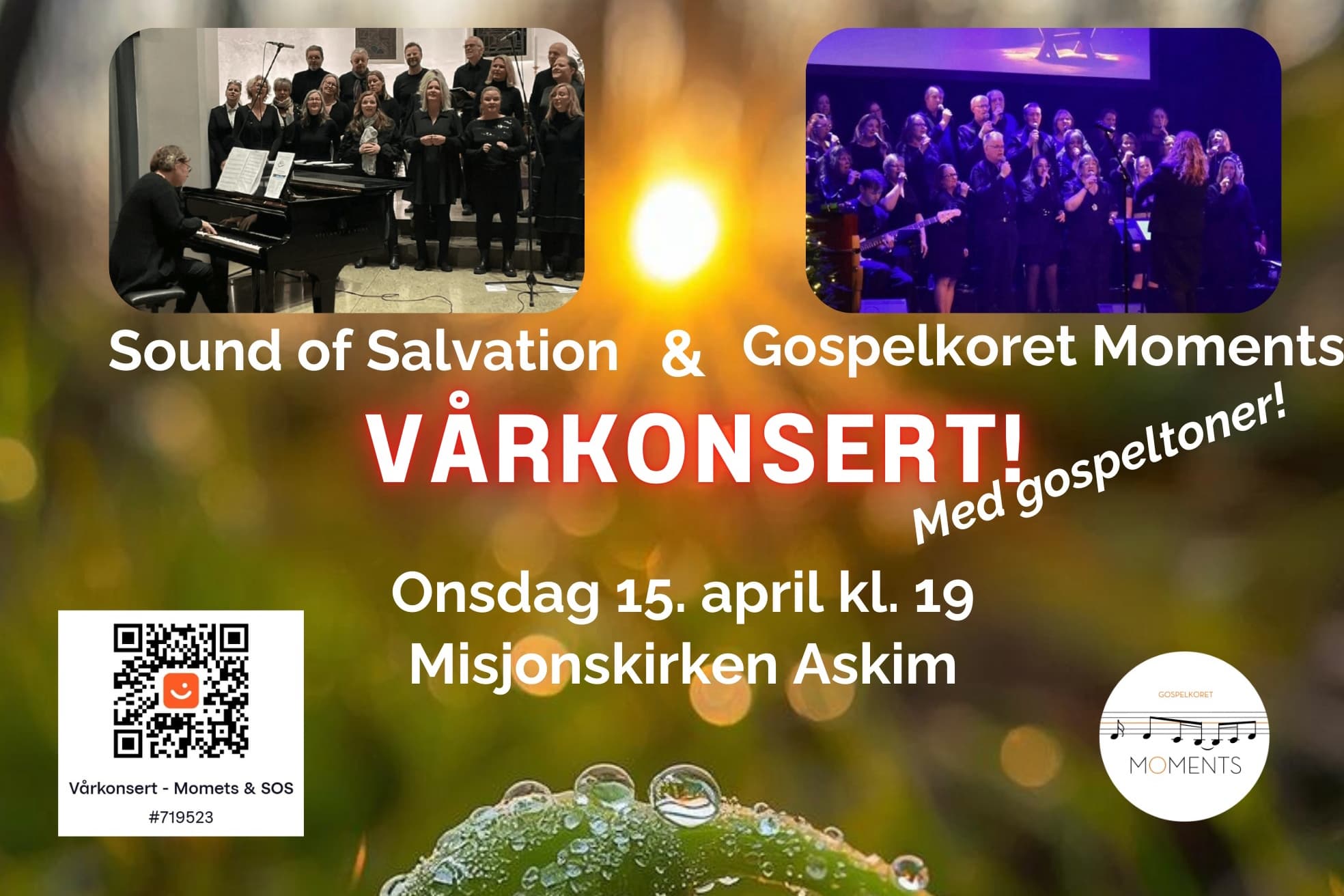 Konsert - Vårkonsert med Gospelkoret Moments og Gospelkoret Sound of Salvation